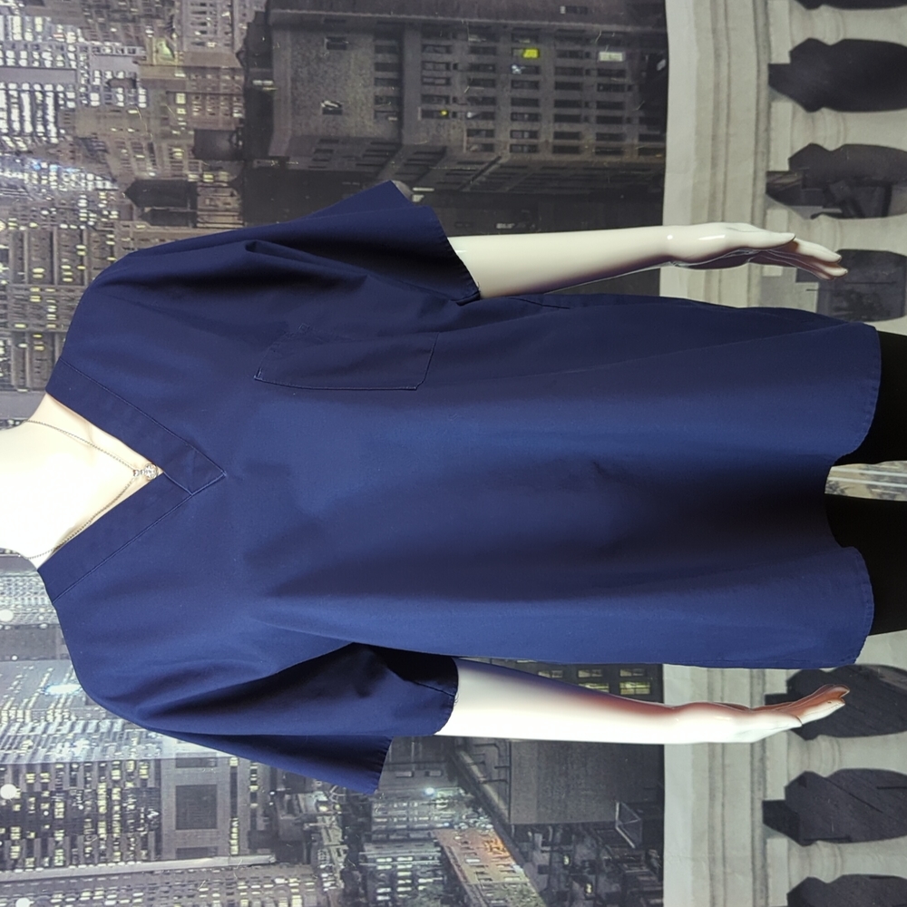 Crest sz M Navy Blue Unisex Scrub Top with Free Matching Scrub Pants